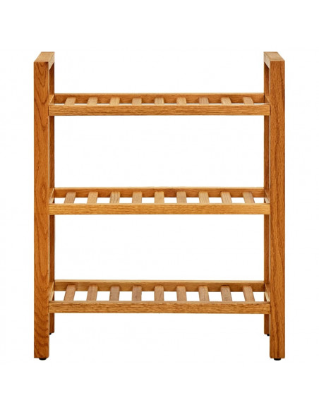 Scarpiera con 3 Ripiani 50x27x60 cm in Legno Massello di Rovere