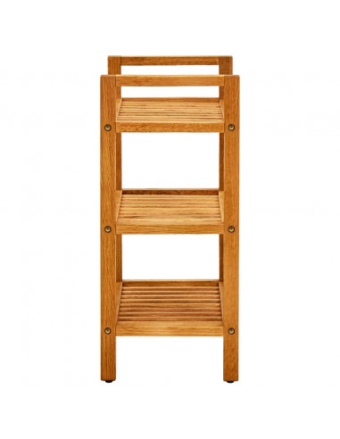 Scarpiera con 3 Ripiani 50x27x60 cm in Legno Massello di Rovere