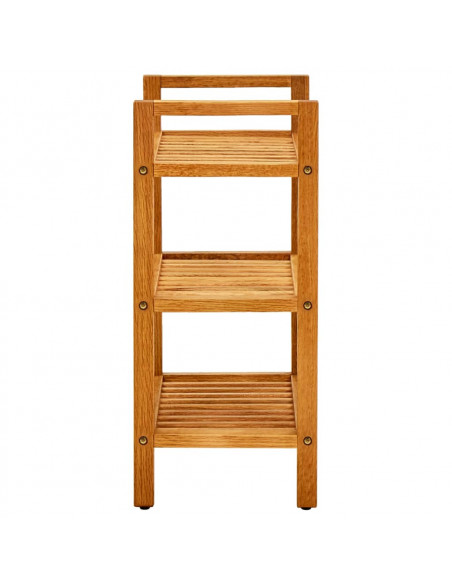 Scarpiera con 3 Ripiani 50x27x60 cm in Legno Massello di Rovere