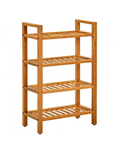 Scarpiera con 4 Ripiani 50x27x80 cm in Legno Massello di Rovere