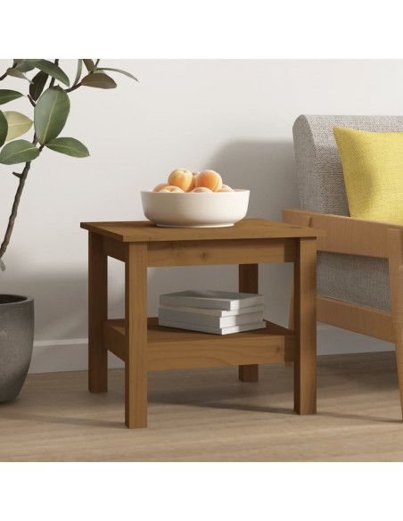Tavolino da Salotto Miele 45x45x40 cm Legno Massello di Pino