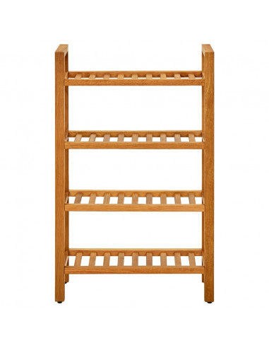 Scarpiera con 4 Ripiani 50x27x80 cm in Legno Massello di Rovere