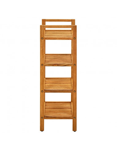 Scarpiera con 4 Ripiani 50x27x80 cm in Legno Massello di Rovere