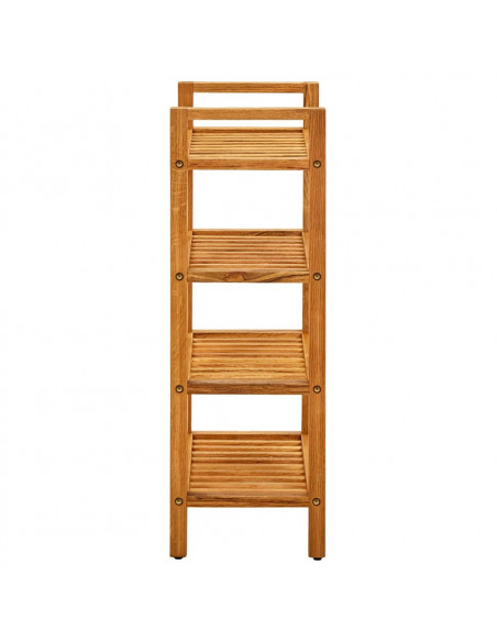 Scarpiera con 4 Ripiani 50x27x80 cm in Legno Massello di Rovere