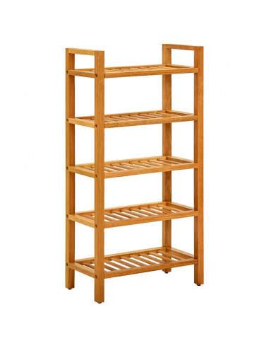 Scarpiera con 5 Ripiani 50x27x100cm in Legno Massello di Rovere
