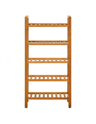 Scarpiera con 5 Ripiani 50x27x100cm in Legno Massello di Rovere