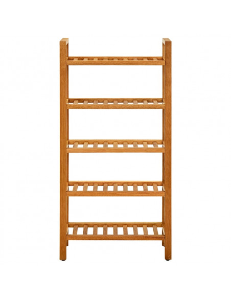 Scarpiera con 5 Ripiani 50x27x100cm in Legno Massello di Rovere
