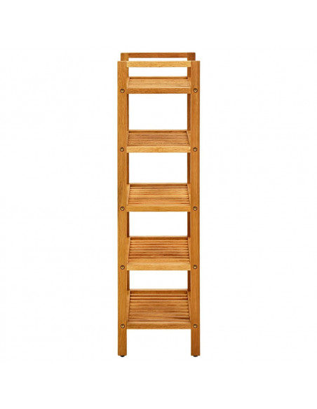 Scarpiera con 5 Ripiani 50x27x100cm in Legno Massello di Rovere