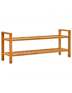 Scarpiera con 2 Ripiani 100x27x40 cm in Massello di Rovere 2