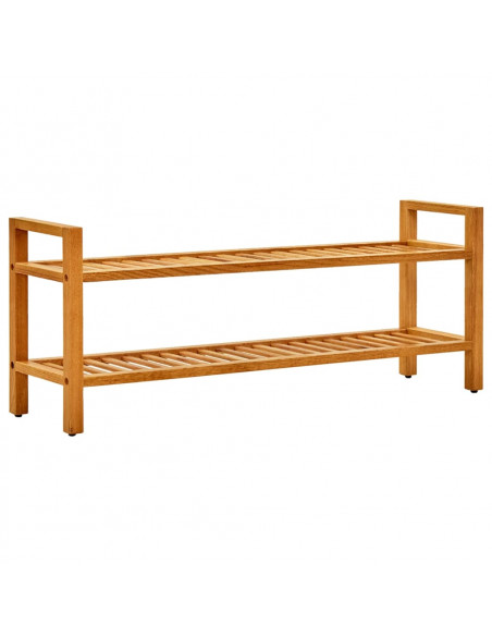 Scarpiera con 2 Ripiani 100x27x40 cm in Massello di Rovere