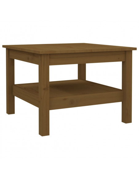 Tavolino da Salotto Miele 55x55x40 cm Legno Massello di Pino