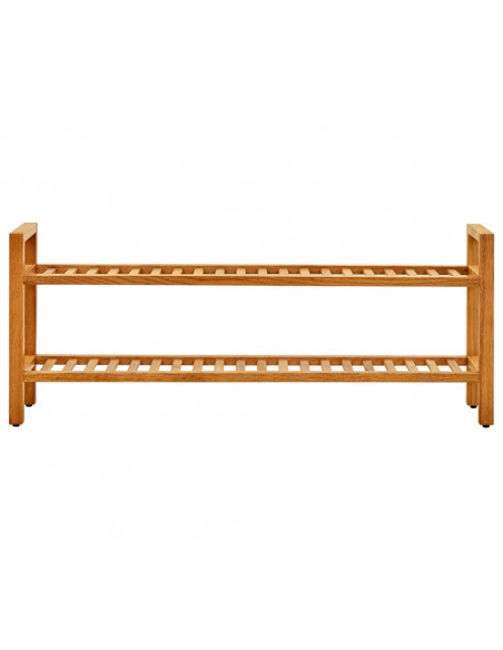 Scarpiera con 2 Ripiani 100x27x40 cm in Massello di Rovere