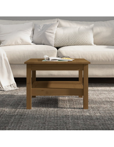 Tavolino da Salotto Miele 55x55x40 cm Legno Massello di Pino