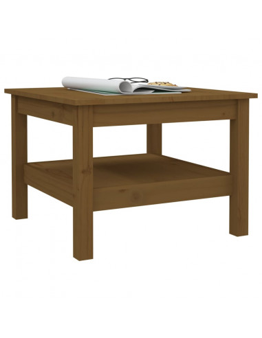 Tavolino da Salotto Miele 55x55x40 cm Legno Massello di Pino