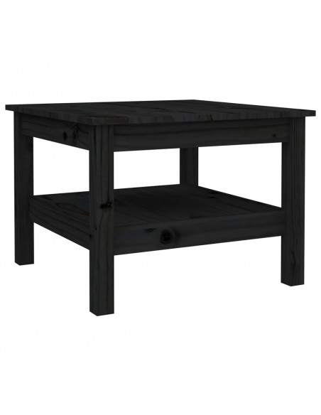 Tavolino da Salotto Nero 55x55x40 cm Legno Massello di Pino