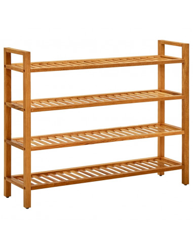 Scarpiera con 4 Ripiani 100x27x80cm in Legno Massello di Rovere