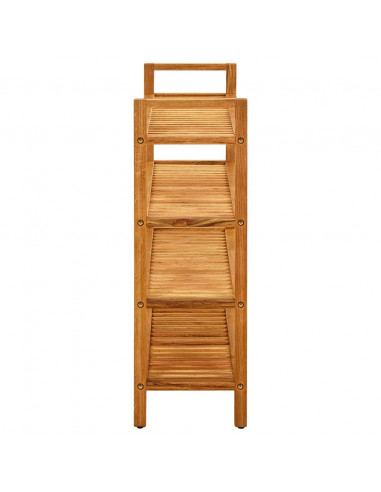 Scarpiera con 4 Ripiani 100x27x80cm in Legno Massello di Rovere