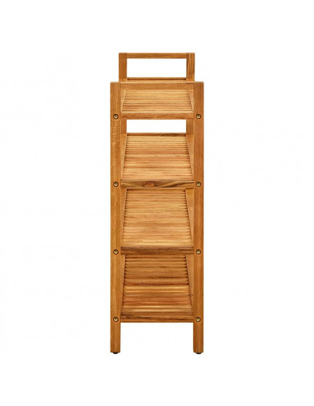 Scarpiera con 4 Ripiani 100x27x80cm in Legno Massello di Rovere