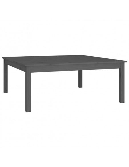 Tavolino da Salotto Grigio 100x100x40 cm Legno Massello di Pino