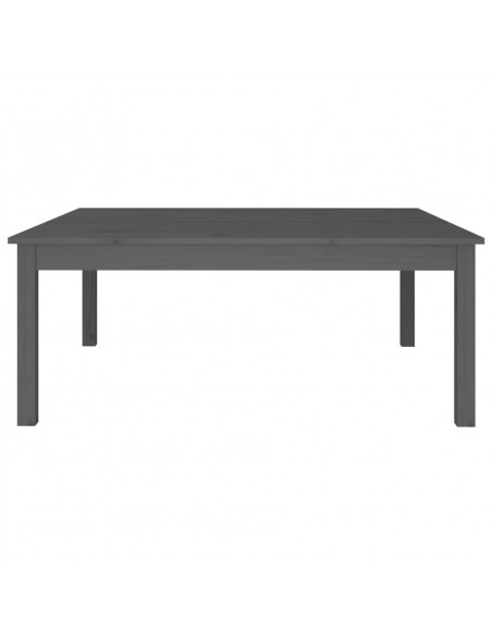 Tavolino da Salotto Grigio 100x100x40 cm Legno Massello di Pino
