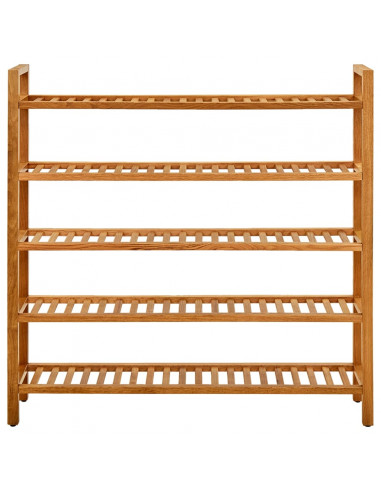 Scarpiera con 5 Ripiani 100x27x100 cm in Massello di Rovere