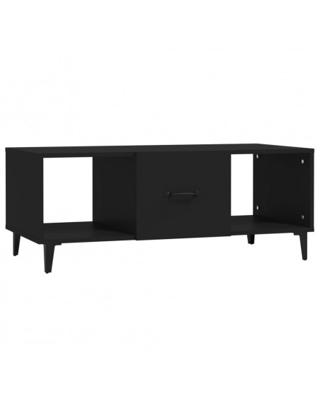 Tavolino da Salotto Nero 102x50x40 cm in Legno Multistrato