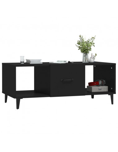 Tavolino da Salotto Nero 102x50x40 cm in Legno Multistrato