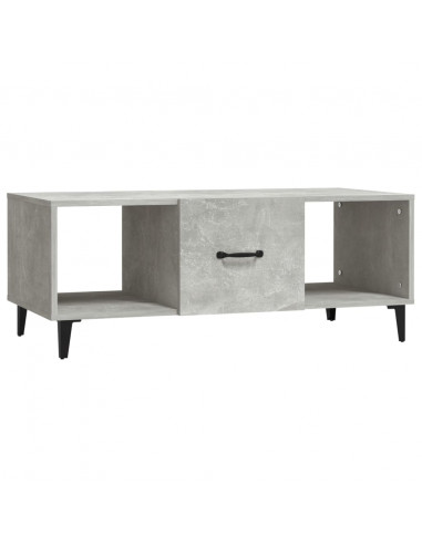 Tavolino Salotto Grigio Cemento 102x50x40 cm Legno Multistrato