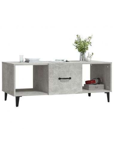 Tavolino Salotto Grigio Cemento 102x50x40 cm Legno Multistrato