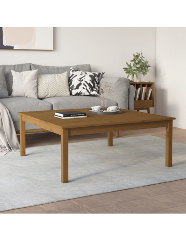 Tavolino da Salotto Miele 100x100x40 cm Legno Massello di Pino