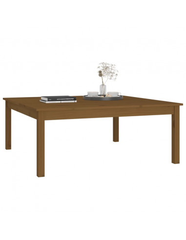 Tavolino da Salotto Miele 100x100x40 cm Legno Massello di Pino