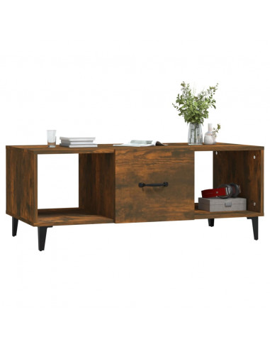 Tavolino da Salotto Rovere Fumo 102x50x40 cm Legno Multistrato