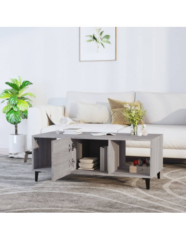 Tavolino da Salotto Grigio Sonoma 102x50x40cm Legno Multistrato