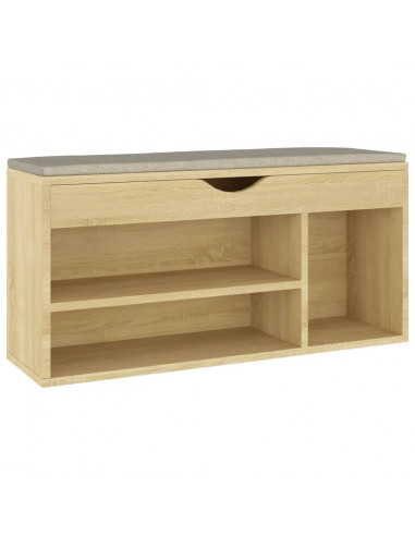 Panca Porta Scarpe Cuscino Rovere Sonoma 104x30x49 Multistrato