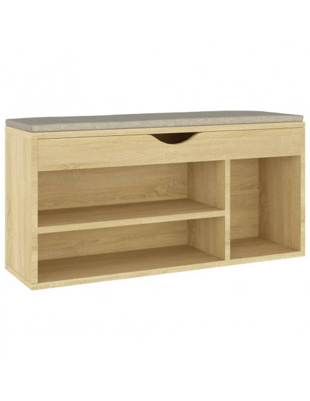 Panca Porta Scarpe Cuscino Rovere Sonoma 104x30x49 Multistrato