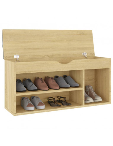 Panca Porta Scarpe Cuscino Rovere Sonoma 104x30x49 Multistrato