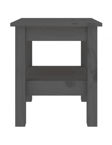 Tavolino da Salotto Grigio 35x35x40 cm Legno Massello di Pino