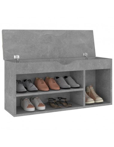 Panca Scarpe con Cuscino Grigio Cemento 104x30x49cm Multistrato