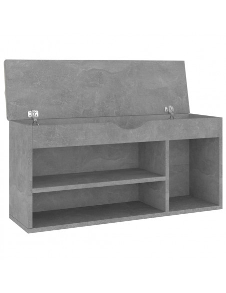 Panca Scarpe con Cuscino Grigio Cemento 104x30x49cm Multistrato