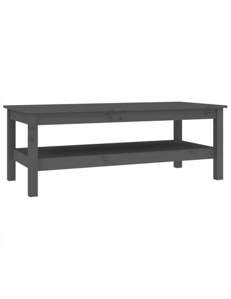 Tavolino da Salotto Grigio 110x50x40 cm Legno Massello di Pino