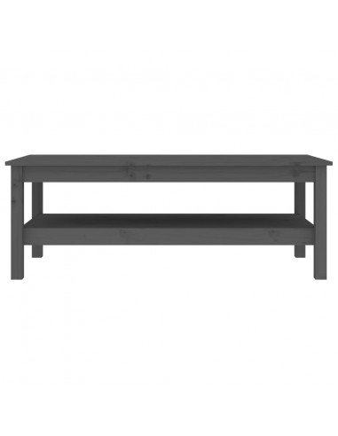 Tavolino da Salotto Grigio 110x50x40 cm Legno Massello di Pino