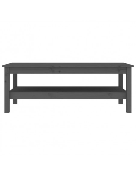 Tavolino da Salotto Grigio 110x50x40 cm Legno Massello di Pino