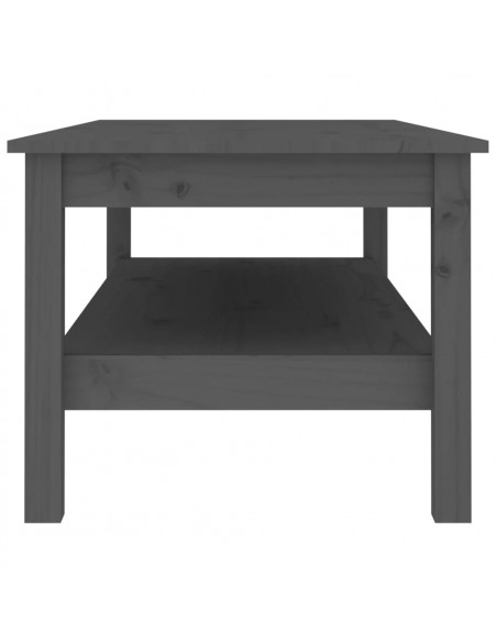 Tavolino da Salotto Grigio 110x50x40 cm Legno Massello di Pino