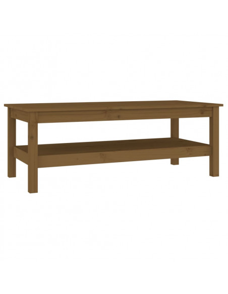 Tavolino da Salotto Miele 110x50x40 cm Legno Massello di Pino