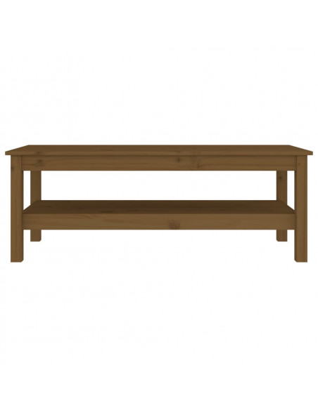 Tavolino da Salotto Miele 110x50x40 cm Legno Massello di Pino