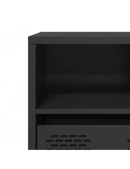 Mobile TV Nero 101,5x39x43,5 cm in Acciaio Laminato a Freddo