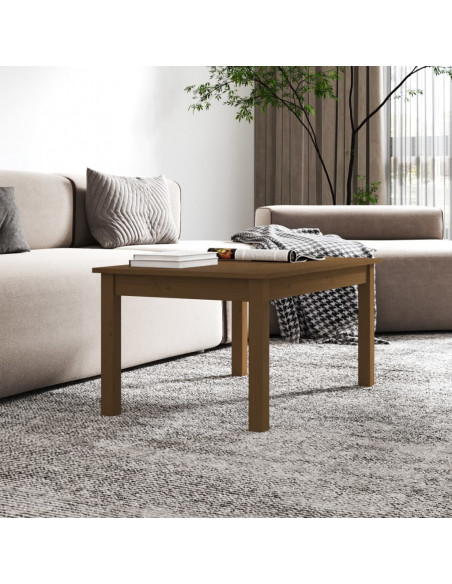 Tavolino da Salotto Miele 80x50x40 cm Legno Massello di Pino