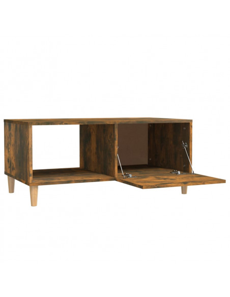 Tavolino da Salotto Rovere Fumo 89,5x50x40 cm Legno Multistrato