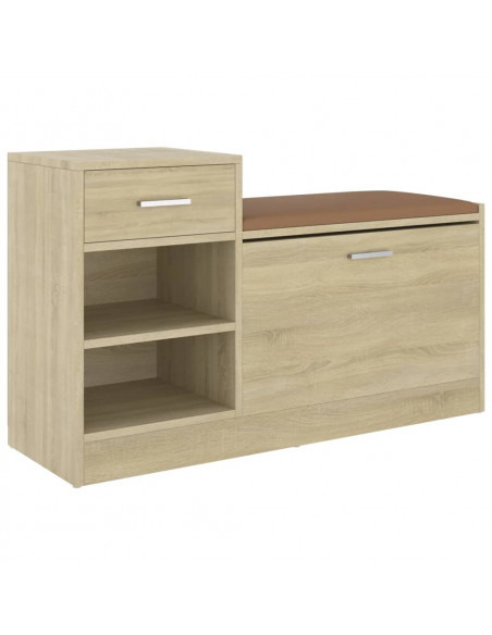 Panca Porta Scarpe Rovere Sonoma 94,5x31x57cm Legno Multistrato
