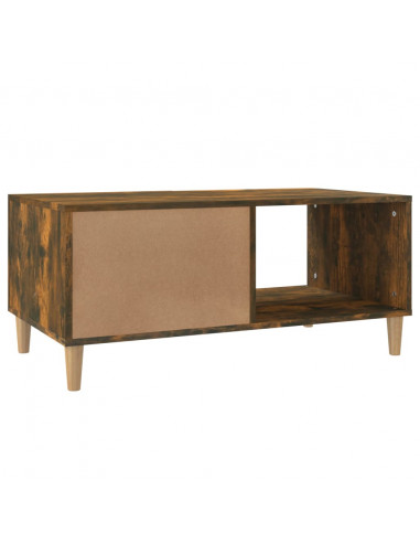 Tavolino da Salotto Rovere Fumo 89,5x50x40 cm Legno Multistrato